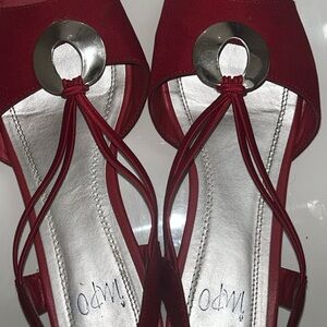 Impo Women's Burgundy Sandals with Silver Accents